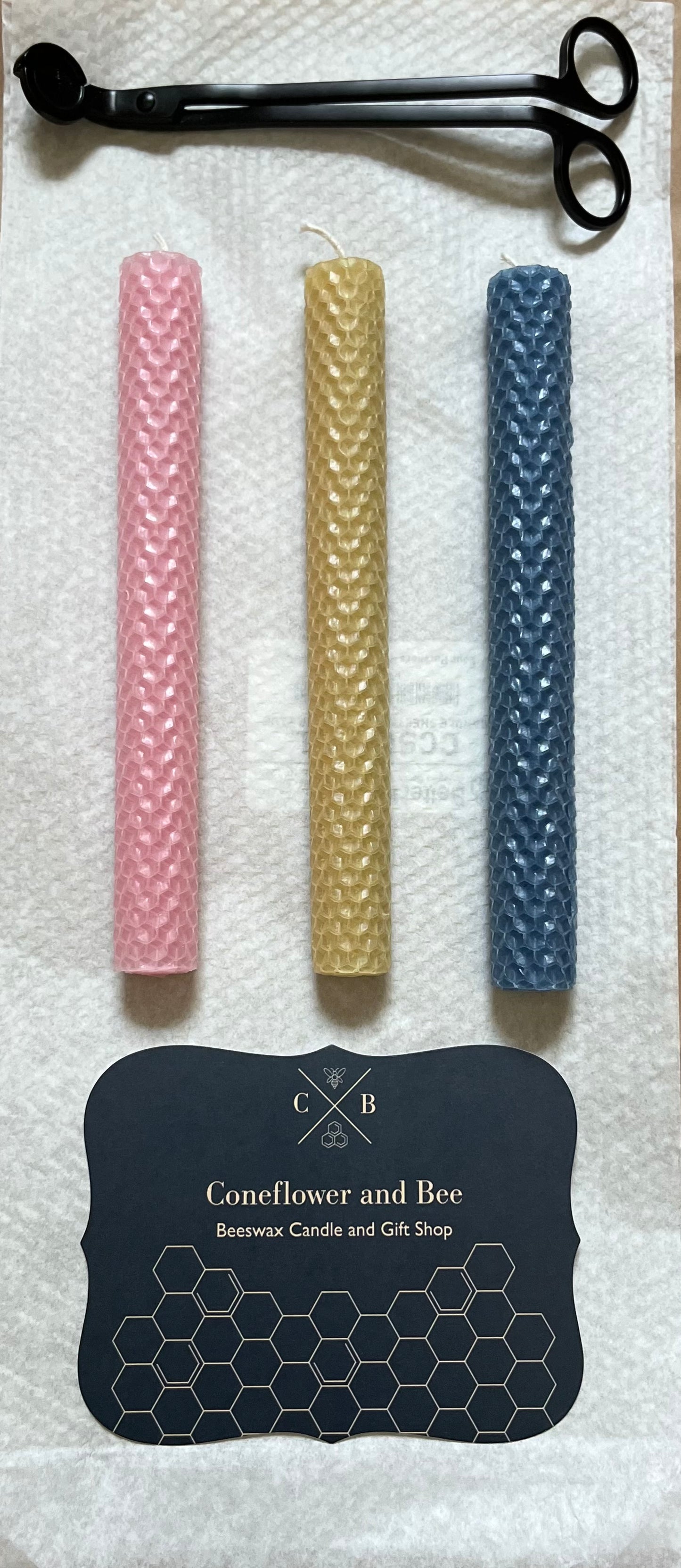 Honeycomb Beeswax Tapers